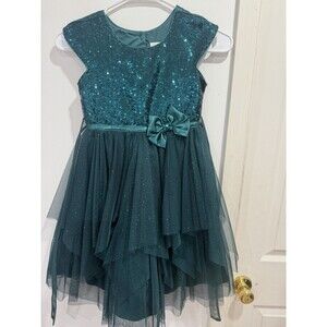 Jona Michelle Big Girl's Sparkling Soutache Sequin Fanciful Dress-Size-6